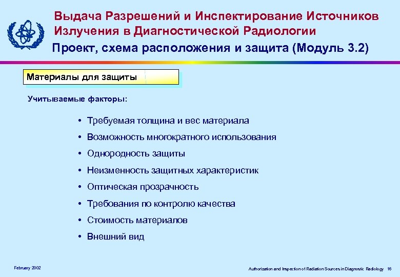 Выдача Разрешений и Инспектирование Источников Излучения в Диагностической Радиологии Проект, схема расположения и защита
