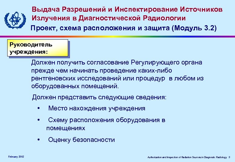 Выдача Разрешений и Инспектирование Источников Излучения в Диагностической Радиологии Проект, схема расположения и защита