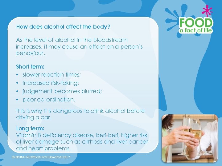 How does alcohol affect the body? As the level of alcohol in the bloodstream