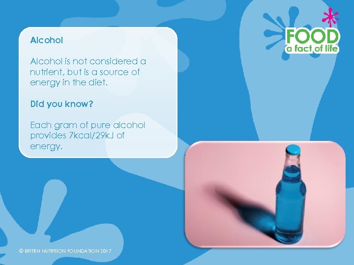 Alcohol is not considered a nutrient, but is a source of energy in the