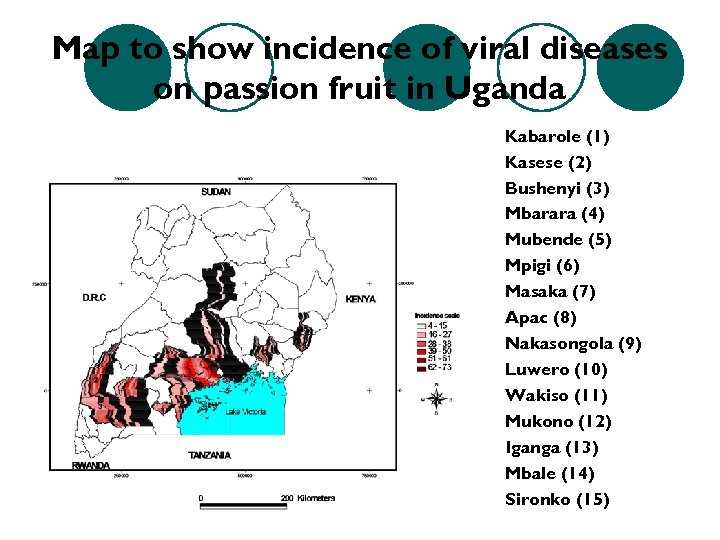 Map to show incidence of viral diseases on passion fruit in Uganda Kabarole (1)