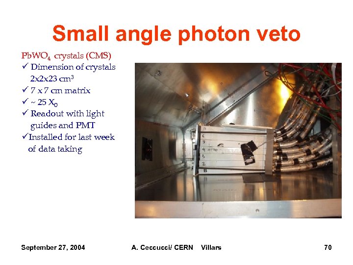 Small angle photon veto Pb. WO 4 crystals (CMS) ü Dimension of crystals 2