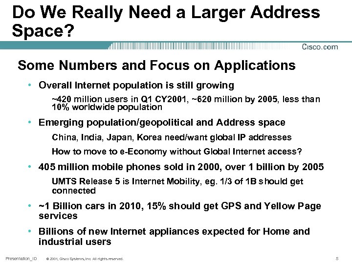 Do We Really Need a Larger Address Space? Some Numbers and Focus on Applications