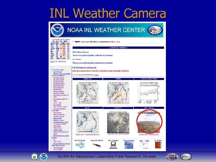 INL Weather Camera NOAA Air Resources Laboratory Field Research Division 