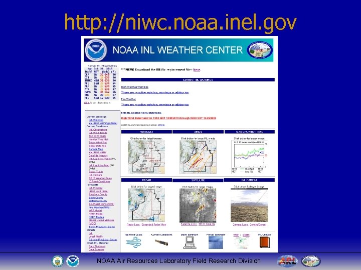 http: //niwc. noaa. inel. gov NOAA Air Resources Laboratory Field Research Division 