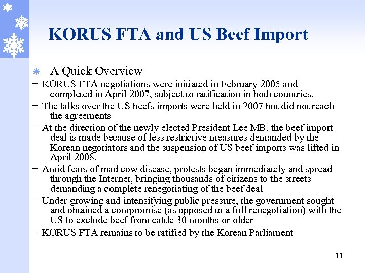 KORUS FTA and US Beef Import ã A Quick Overview - KORUS FTA negotiations