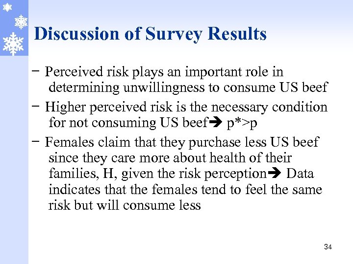 Discussion of Survey Results - Perceived risk plays an important role in determining unwillingness