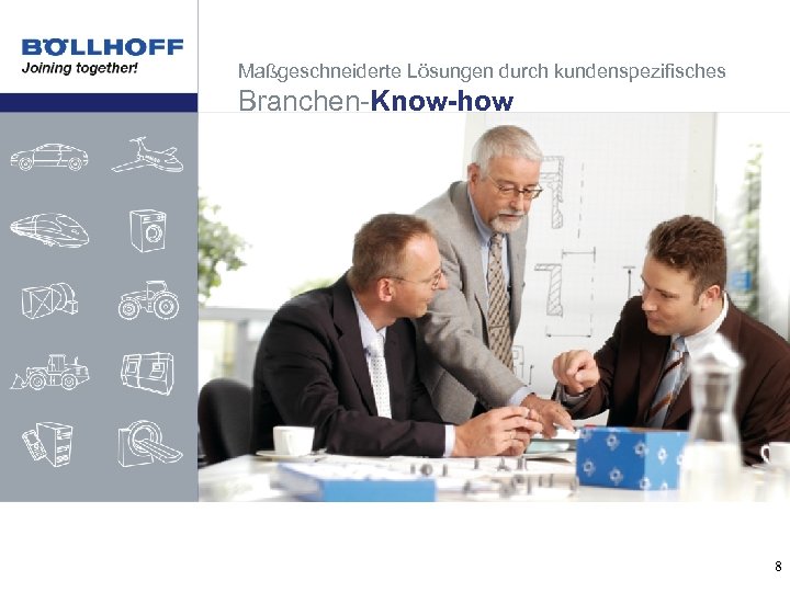 Maßgeschneiderte Lösungen durch kundenspezifisches Branchen-Know-how 8 