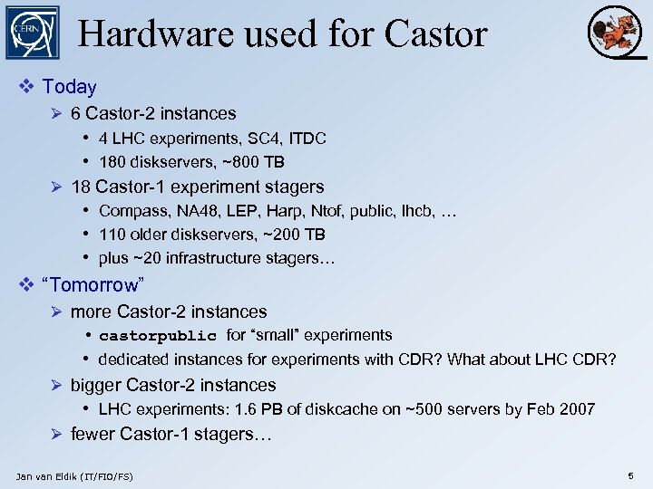 Hardware Requirements For A Castor Instance Castor Deployment