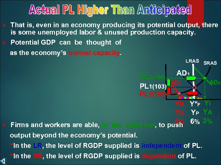 Ø That is, even in an economy producing its potential output, there output is