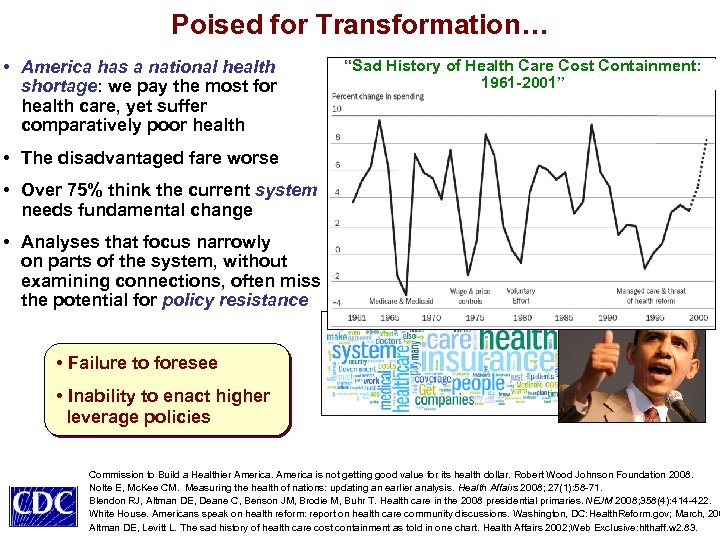 Poised for Transformation… • America has a national health shortage: we pay the most