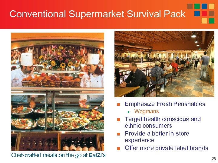 Conventional Supermarket Survival Pack ■ Emphasize Fresh Perishables n Wegmans ■ Target health conscious