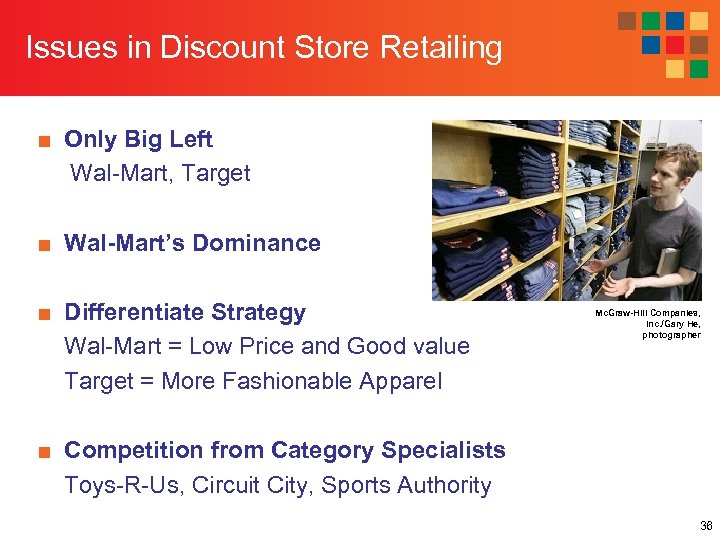 Issues in Discount Store Retailing ■ Only Big Left Wal-Mart, Target ■ Wal-Mart’s Dominance