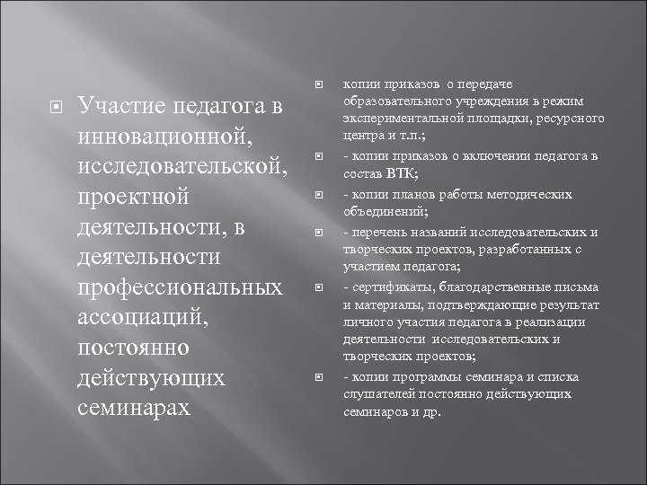  Участие педагога в инновационной, исследовательской, проектной деятельности, в деятельности профессиональных ассоциаций, постоянно действующих