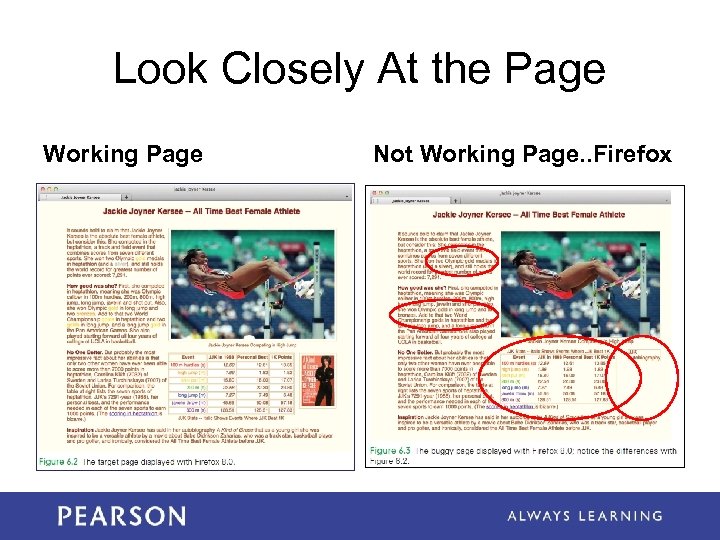 Look Closely At the Page Working Page Not Working Page. . Firefox 