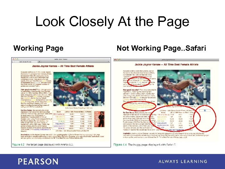 Look Closely At the Page Working Page Not Working Page. . Safari 