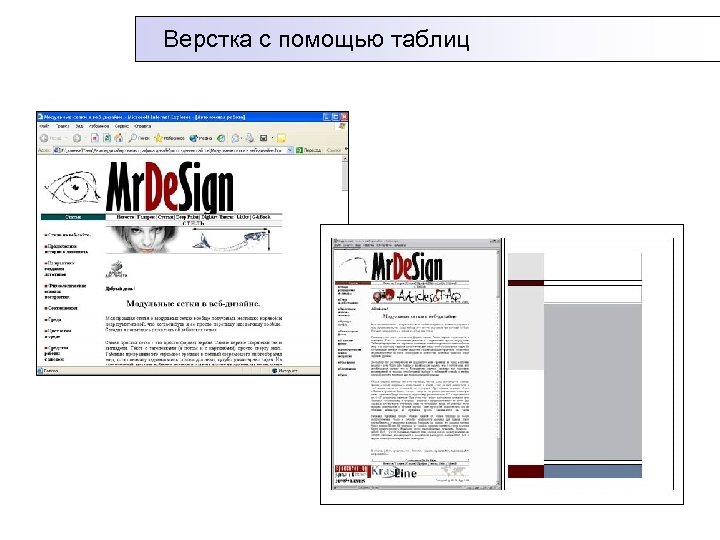 Верстка с помощью таблиц 