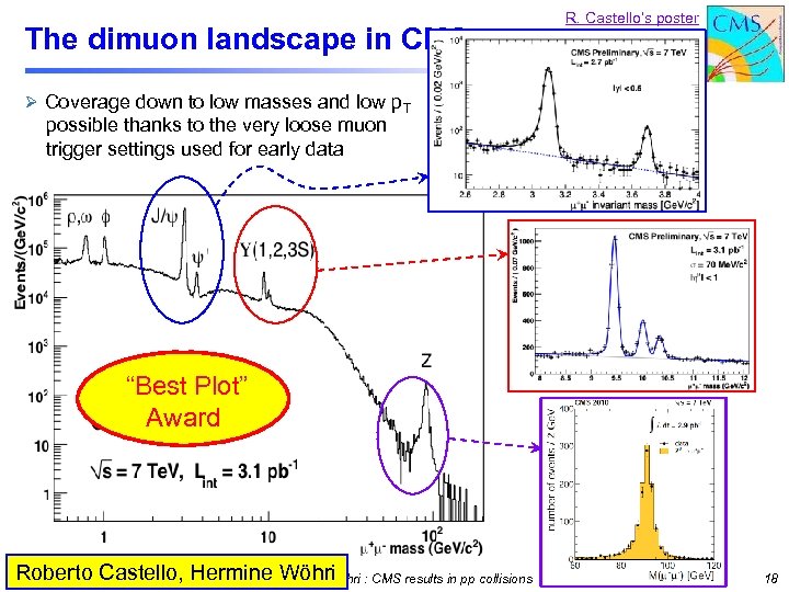 The dimuon landscape in CMS R. Castello’s poster Ø Coverage down to low masses
