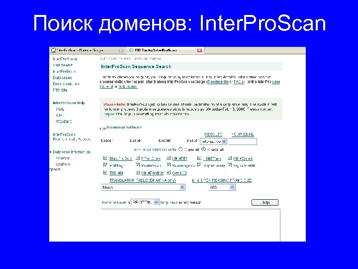 Поиск доменов: Inter. Pro. Scan 