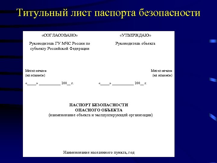 Образец паспорта безопасности территории муниципального образования