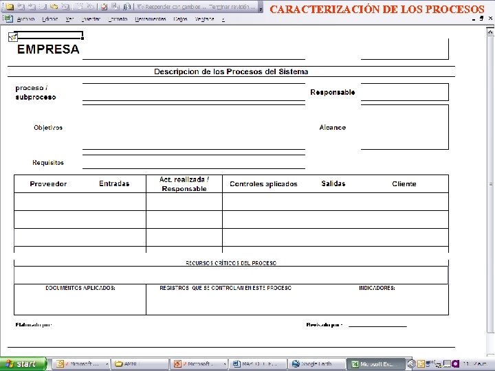 CARACTERIZACIÓN DE LOS PROCESOS C 1) CARACTERIZAR EL PROCESO: 