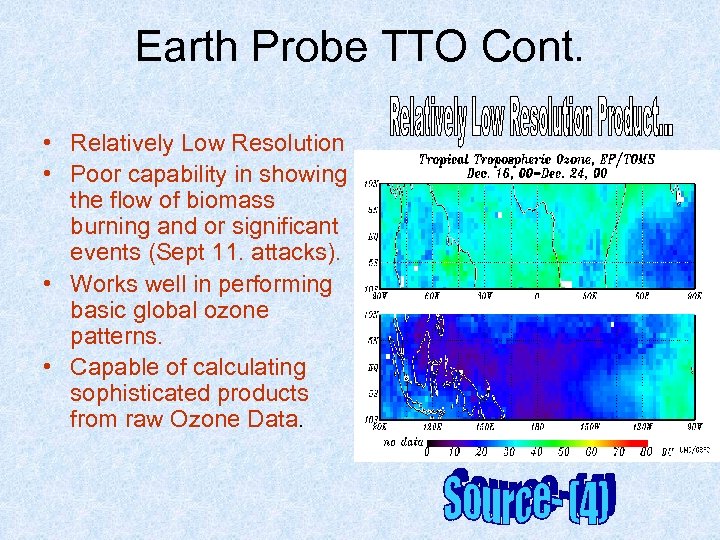Earth Probe TTO Cont. • Relatively Low Resolution • Poor capability in showing the
