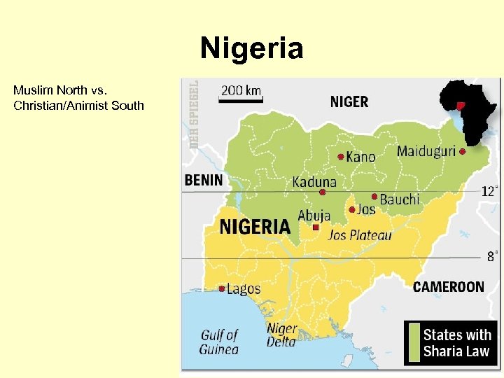 Nigeria Muslim North vs. Christian/Animist South 