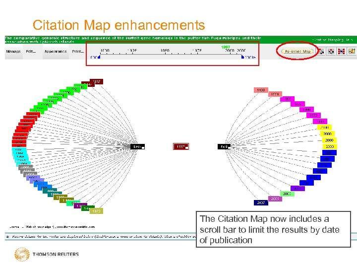 Citation Map enhancements The Citation Map now includes a scroll bar to limit the