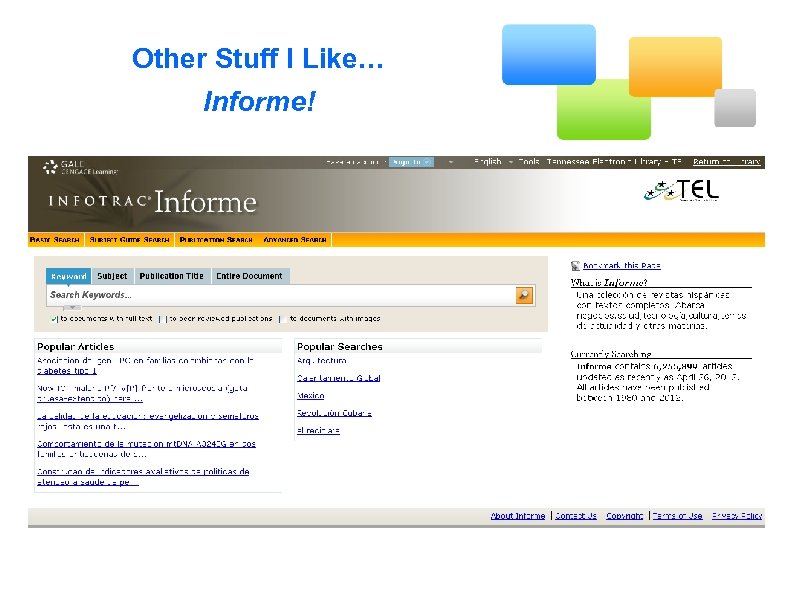 Other Stuff I Like… Informe! 