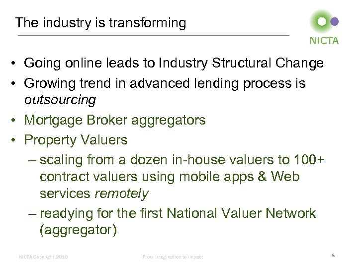 The industry is transforming • Going online leads to Industry Structural Change • Growing