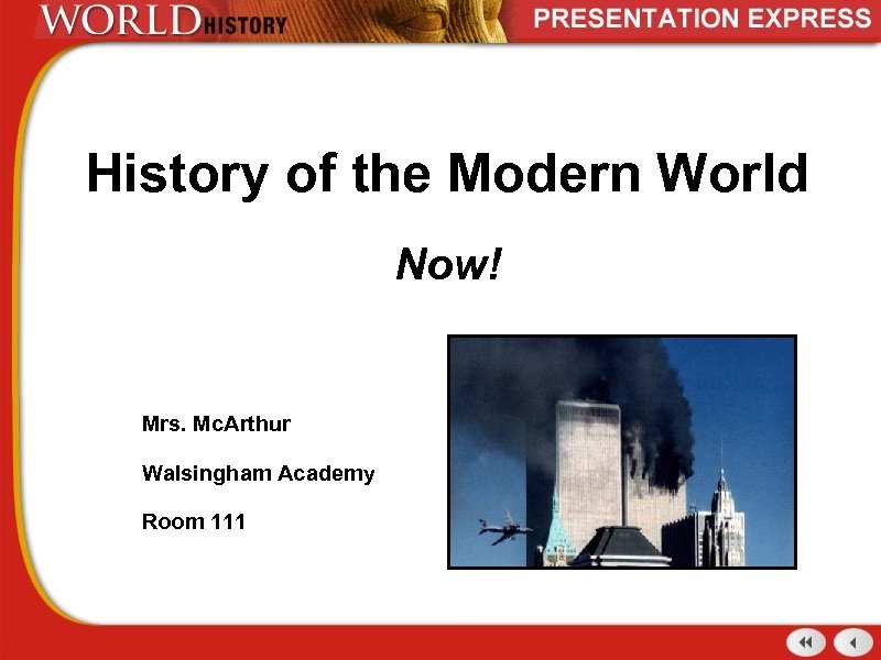 History of the Modern World Now! Mrs. Mc. Arthur Walsingham Academy Room 111 