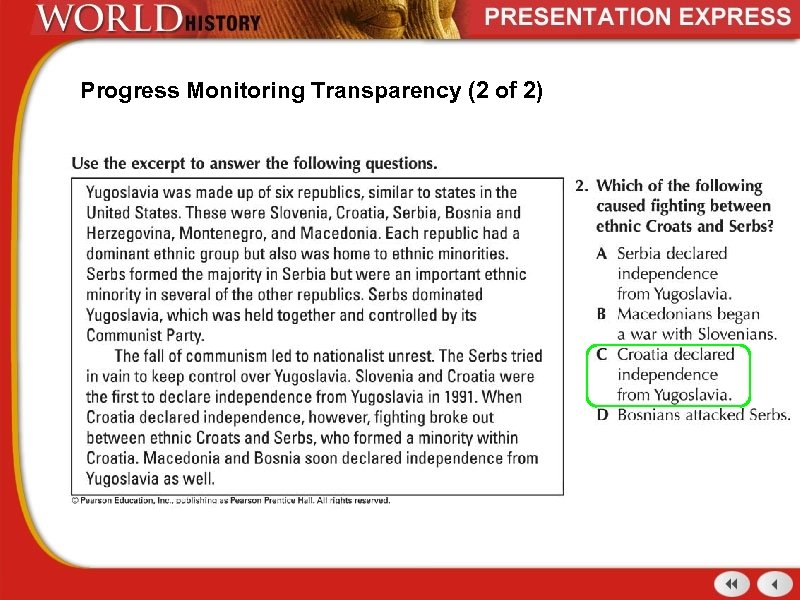 Progress Monitoring Transparency (2 of 2) 