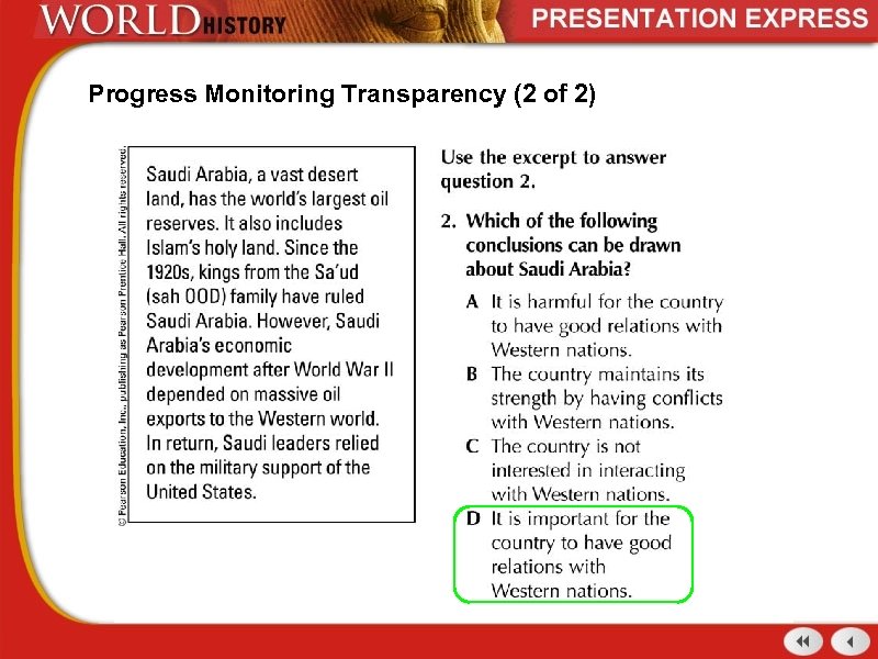 Progress Monitoring Transparency (2 of 2) 