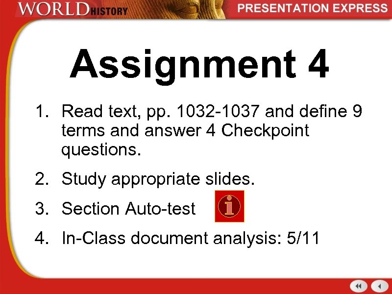 Assignment 4 1. Read text, pp. 1032 -1037 and define 9 terms and answer