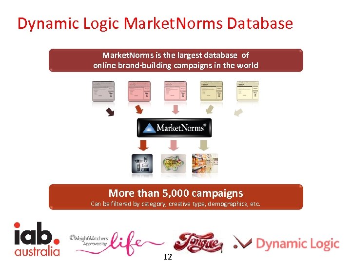 Dynamic Logic Market. Norms Database Market. Norms is the largest database of online brand-building