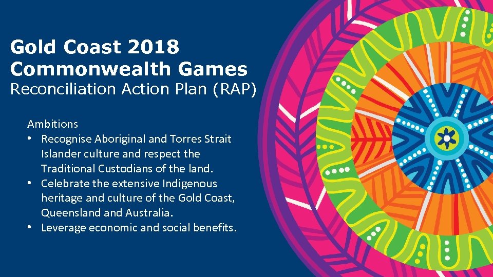 Gold Coast 2018 Commonwealth Games Reconciliation Action Plan (RAP) Ambitions • Recognise Aboriginal and