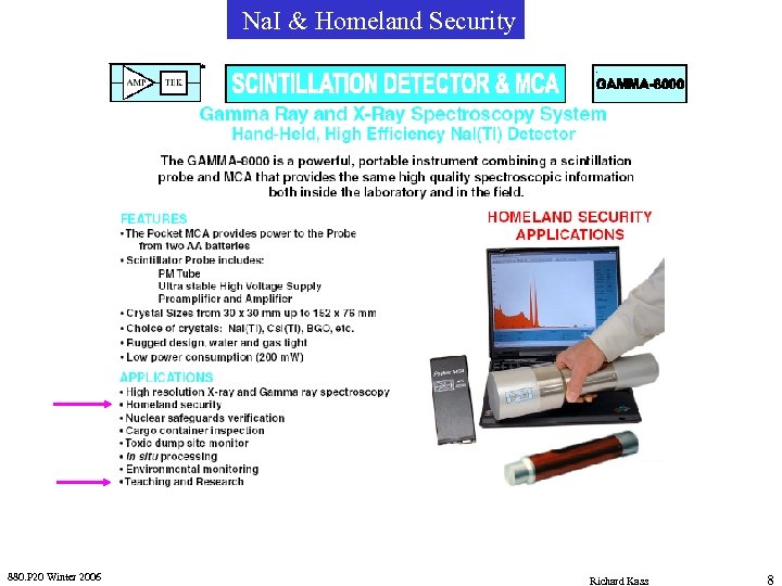 Na. I & Homeland Security 880. P 20 Winter 2006 Richard Kass 8 