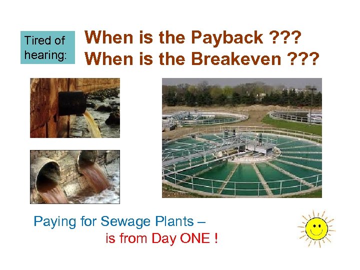 Tired of hearing: When is the Payback ? ? ? When is the Breakeven