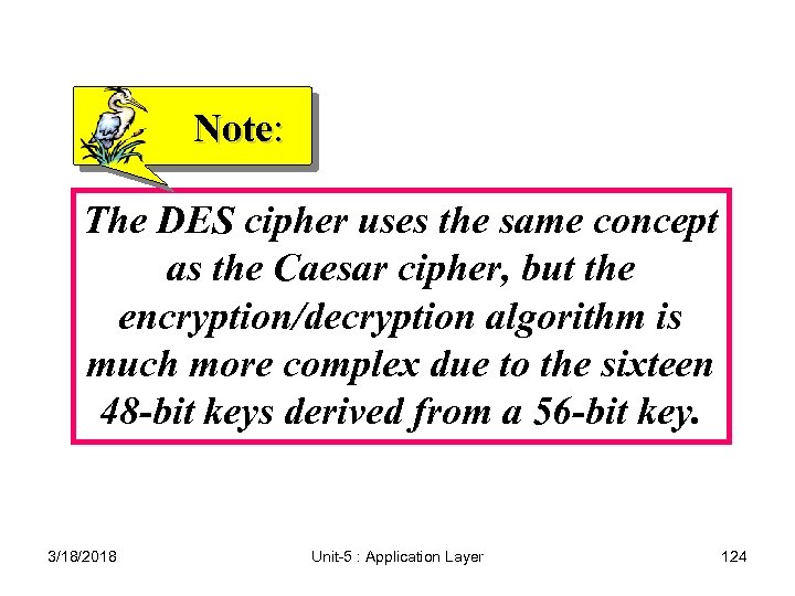 Note: The DES cipher uses the same concept as the Caesar cipher, but the