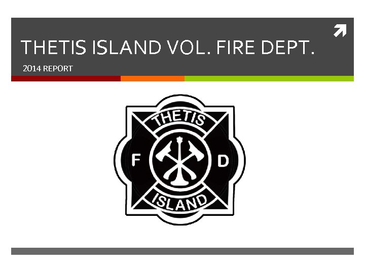 THETIS ISLAND VOL. FIRE DEPT. 2014 REPORT 