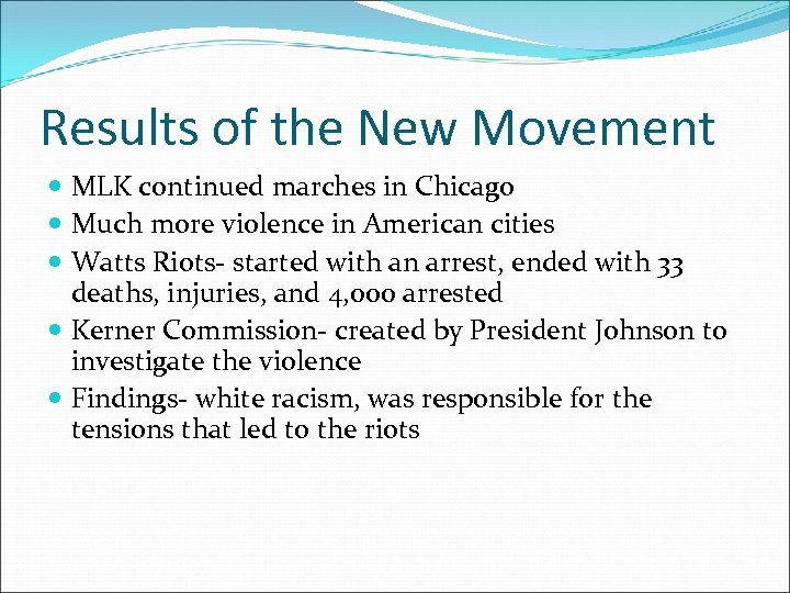 Results of the New Movement MLK continued marches in Chicago Much more violence in
