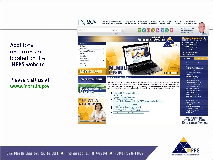 Additional resources are located on the INPRS website Please visit us at www. inprs.