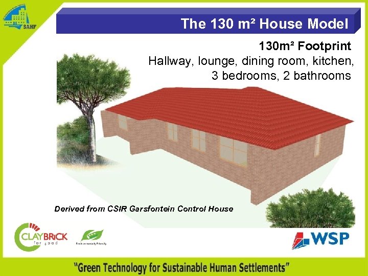 The 130 m² House Model ? 130 m² Footprint Hallway, lounge, dining room, kitchen,