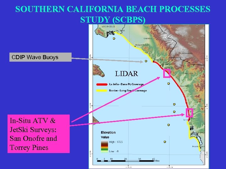 SOUTHERN CALIFORNIA BEACH PROCESSES STUDY (SCBPS) CDIP Wave Buoys LIDAR In-Situ ATV & Jet.