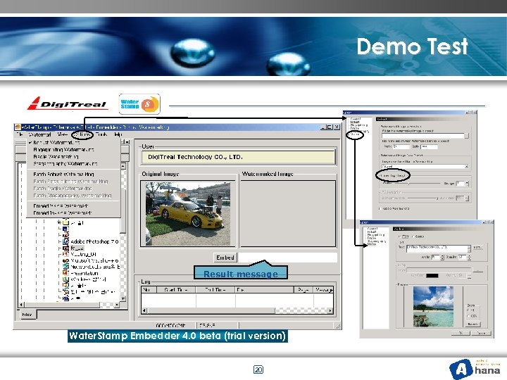 Demo Test Result message Water. Stamp Embedder 4. 0 beta (trial version) 20 