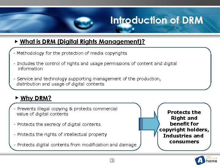 Introduction of DRM ▶ What is DRM (Digital Rights Management)? - Methodology for the