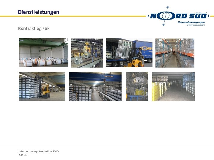 Dienstleistungen Kontraktlogistik Unternehmenspräsentation 2010 Folie 10 