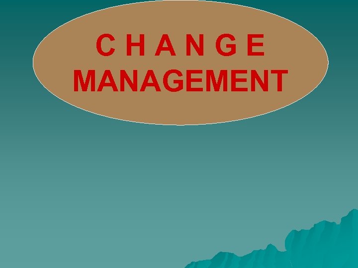 CHANGE MANAGEMENT 