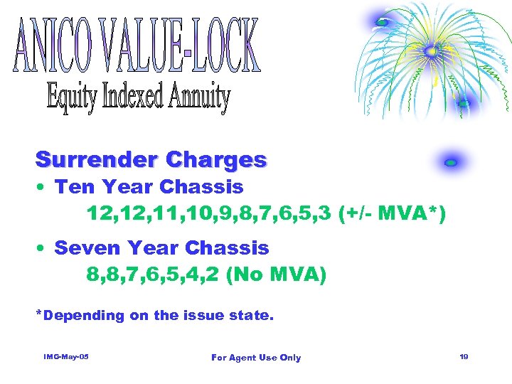 Surrender Charges • Ten Year Chassis 12, 11, 10, 9, 8, 7, 6, 5,