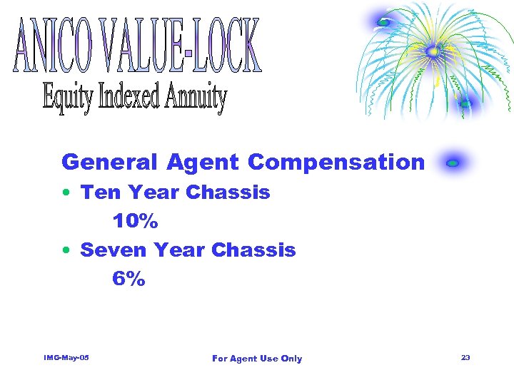 General Agent Compensation • Ten Year Chassis 10% • Seven Year Chassis 6% IMG-May-05